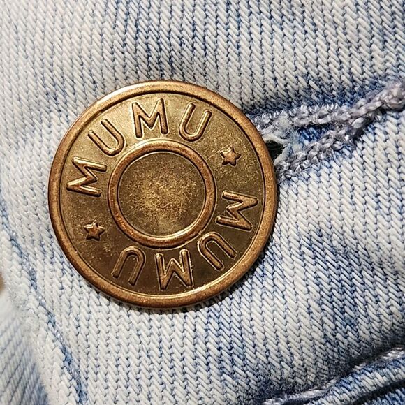 Show Me Your Mumu Jeans Size 27 Light Blue Color Wide Leg Stretch - Picture 13 of 16